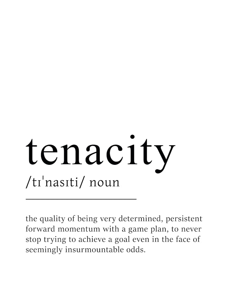 Tenacity Definition Poster - Dictionary