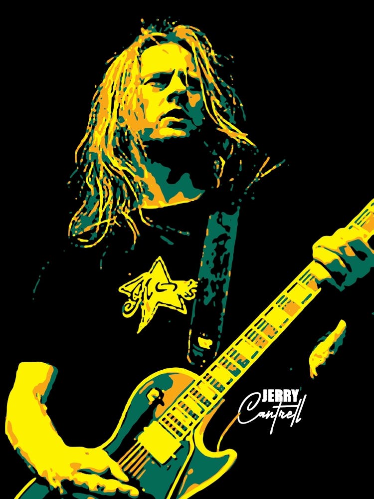 Jerry Cantrell American Musician Legend in Pop Art Illustration