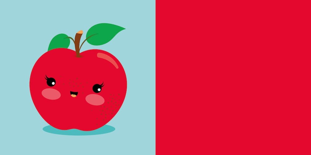 Nursery Kawaii Red Apple