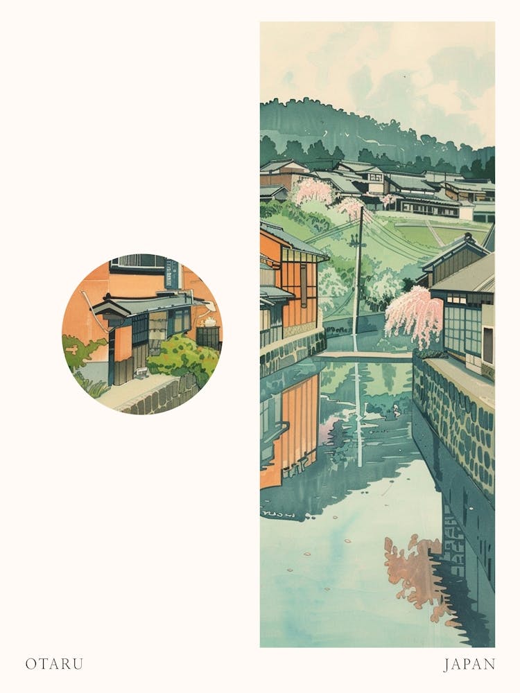 Otaru Japan 5 Cut Out Travel Poster