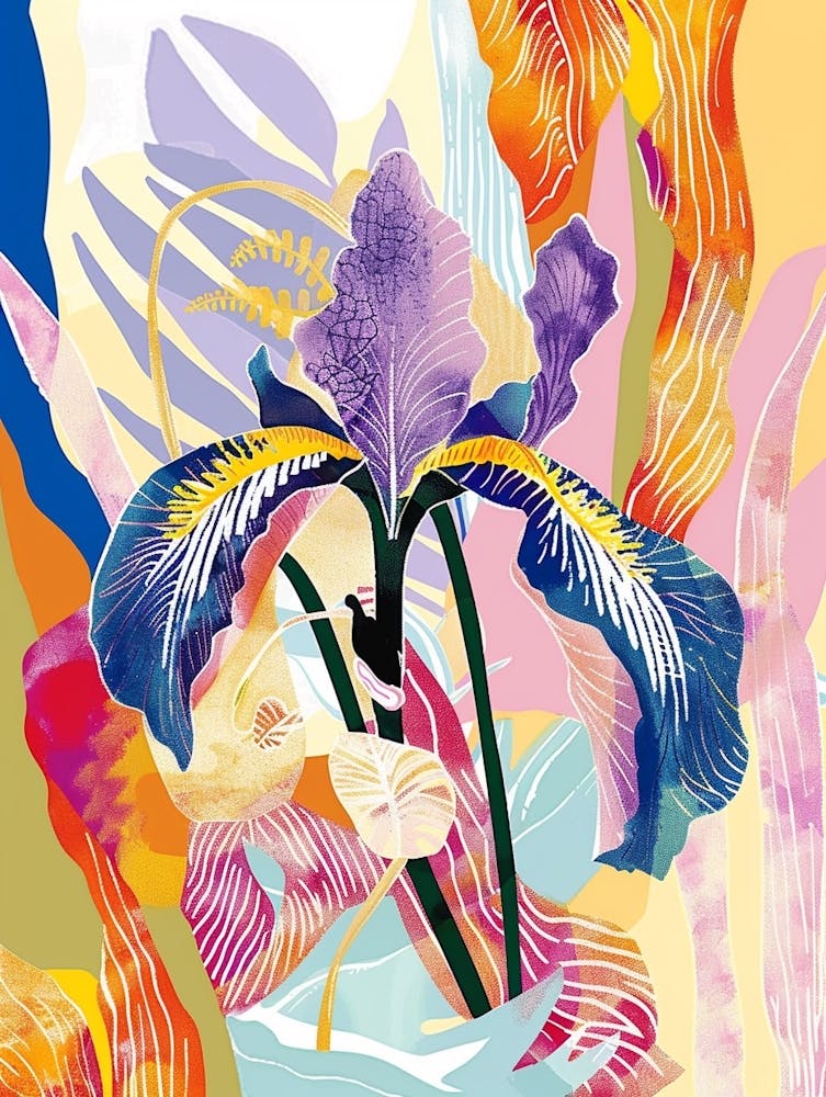 Colourful Flower Illustration Iris 6