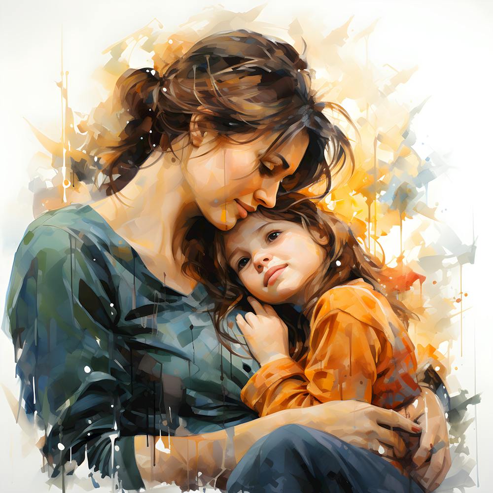 Embrace Of Love Illustration Of Maternal Warmth