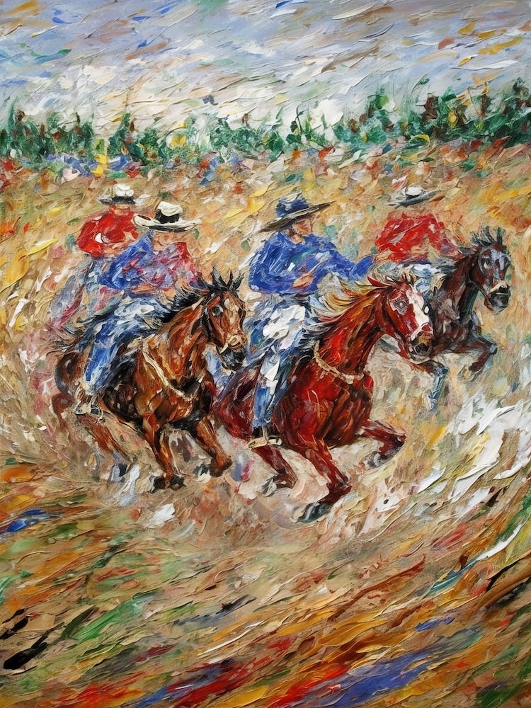 Horse Racing In The Style Of Monet 2