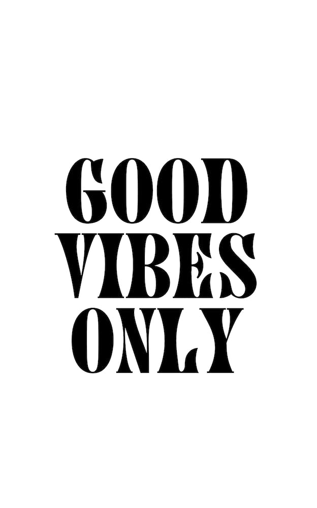 Good Vibes Only Groovy Black And White