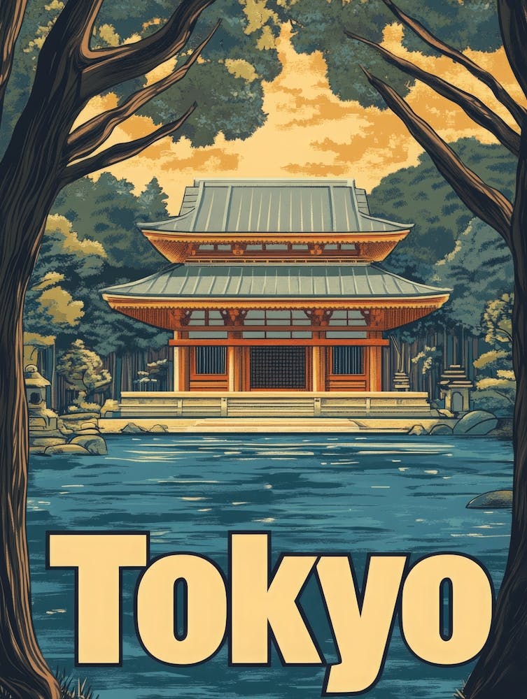 Aihrgdesign A Retro Travel Poster For Tokyo 3