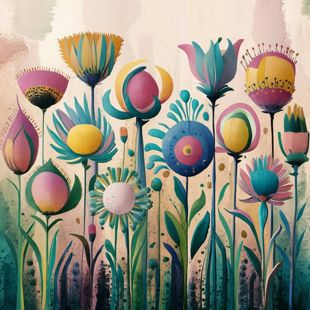 A Vibrant And Abstract Illustration Of 10 Flowers J5je5gctswqssrd0beifeq Hcz2k0 Jtuccljd9ahwdhq