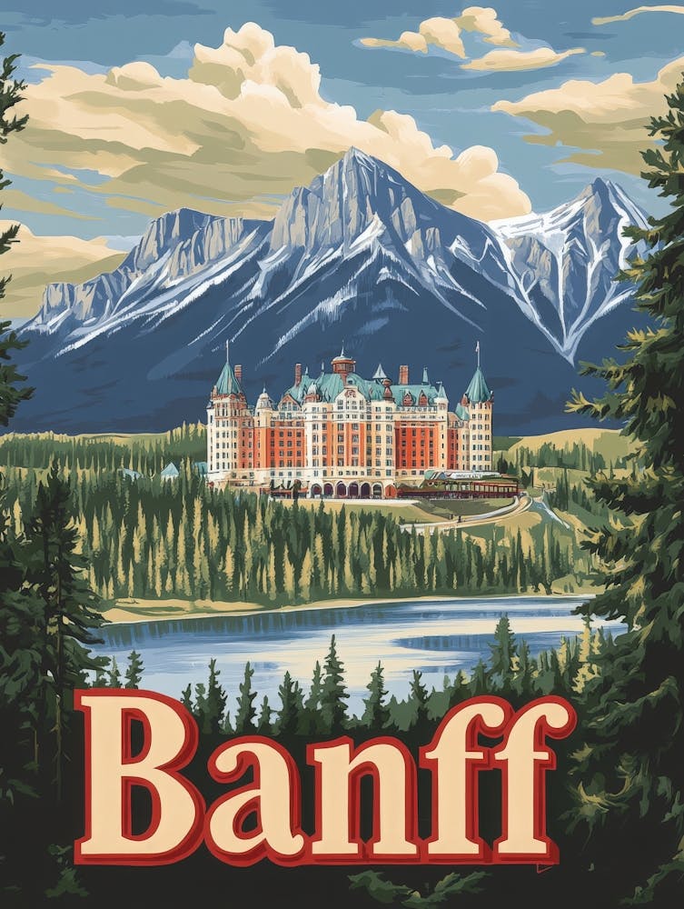 Aihrgdesign A Vintage Travel Poster Of Banff 2