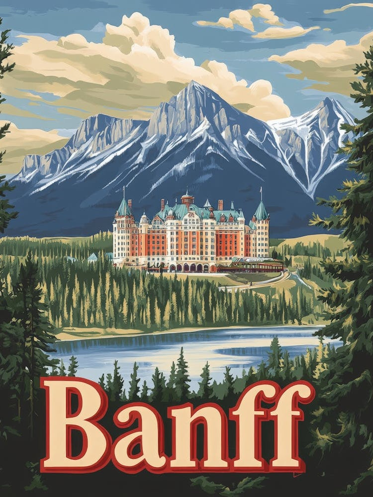 Aihrgdesign A Vintage Travel Poster Of Banff 2
