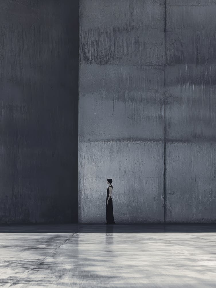 Woman In A Black Dress. Generated AI.