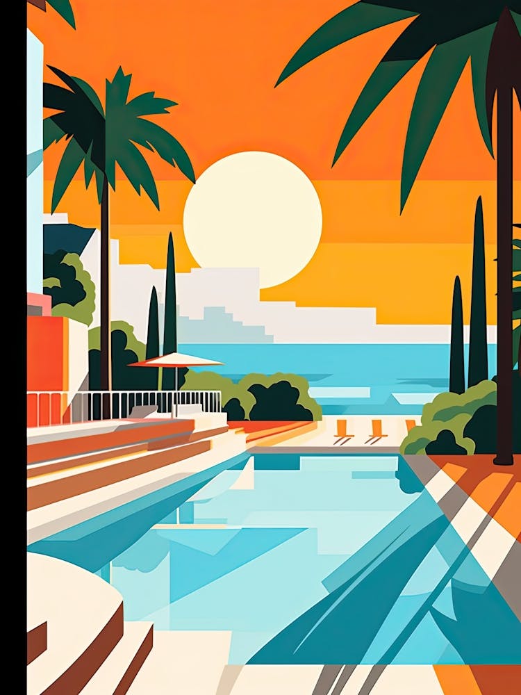 French Riviera, France, Bold Outlines 3