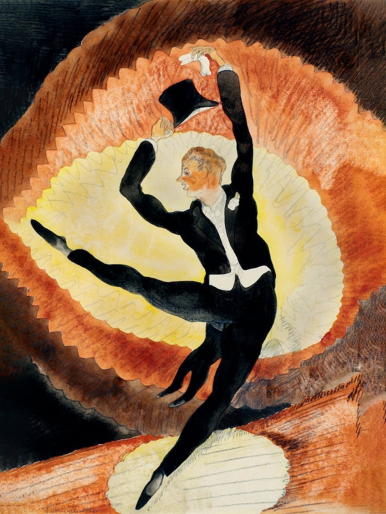 In Vaudeville, Acrobatic Male Dancer With Top Hat, Charles Demuth