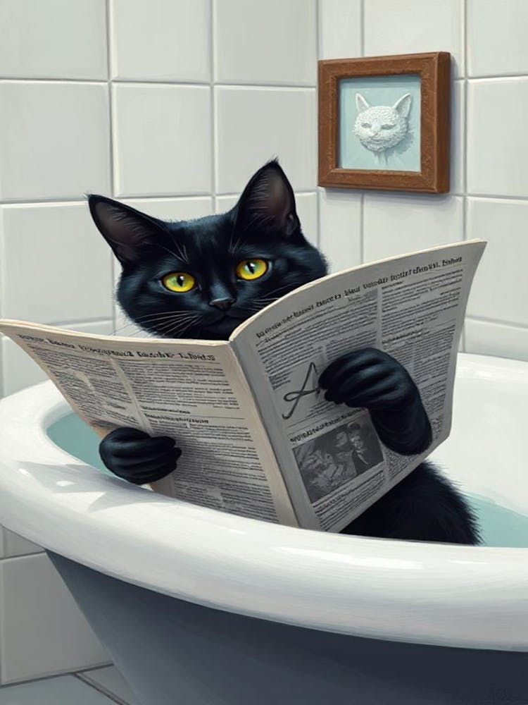 Katze liest Zeitung 5