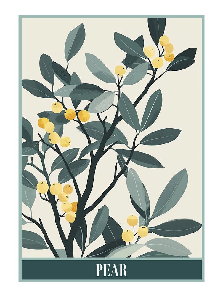 Pear Tree Flat Illustration 4 Poster