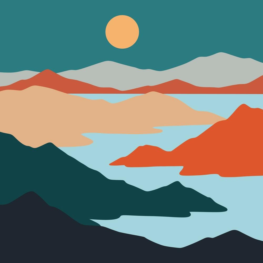 Paysage avec montagnes