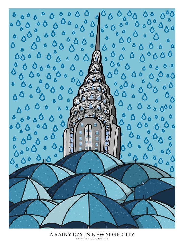 A Rainy Day In New York City Text Version 9600p X 7200p