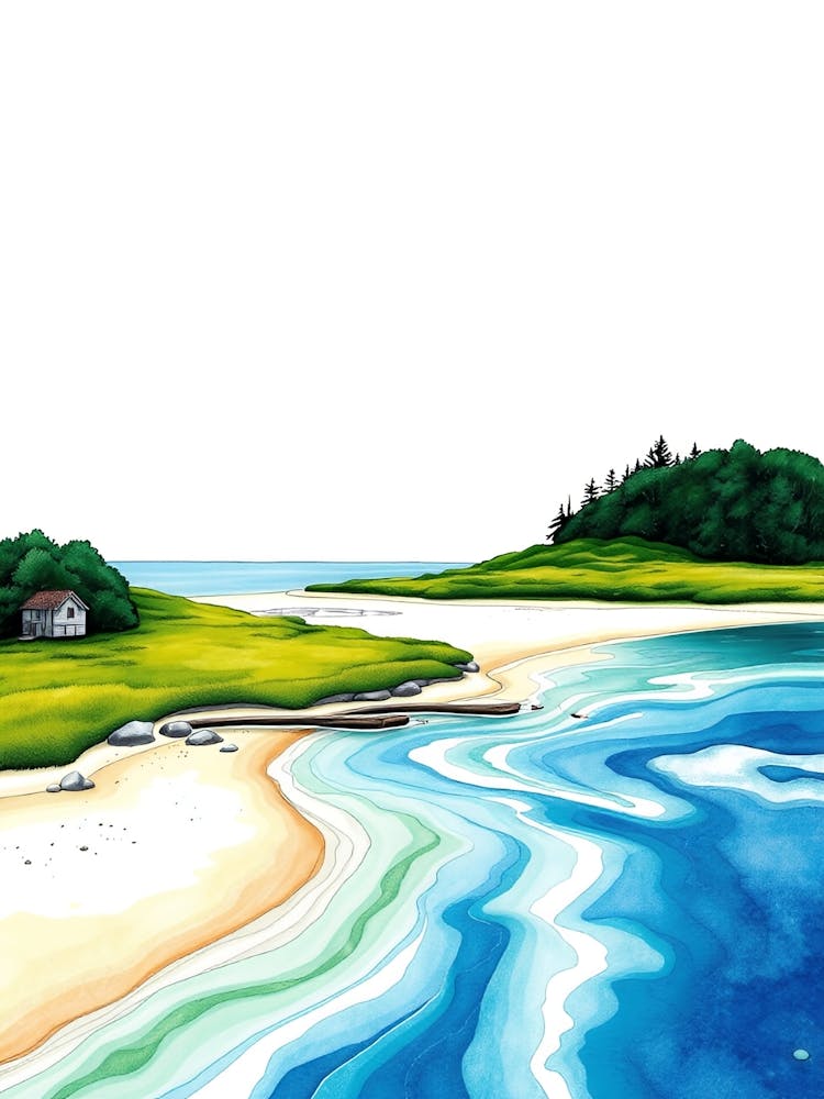 Watercolor Of The Beach