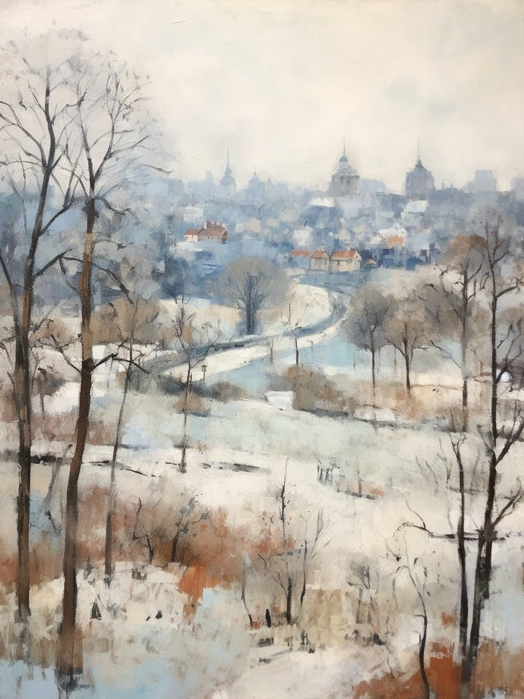 Winter City Park Painting Hampstead Heath London 1