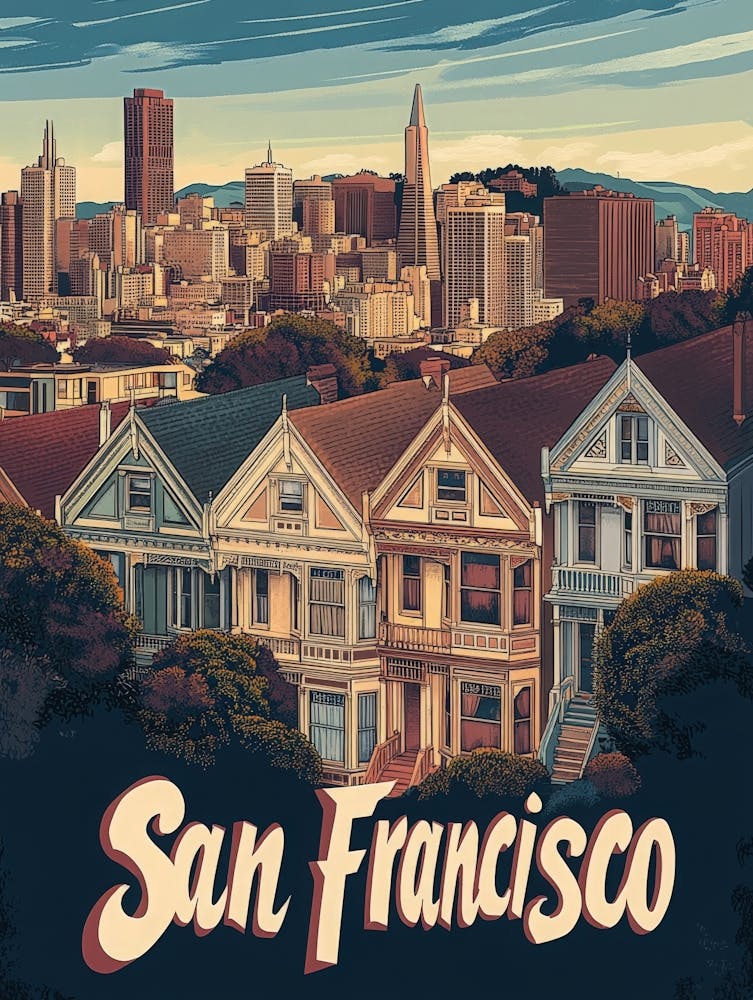 Aihrgdesign A Retro Travel Poster For San Francisco 4