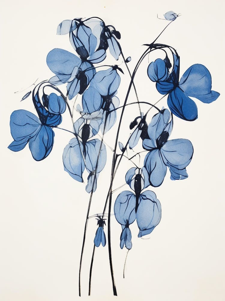 Blue Botanical Bleeding Heart Dicentra