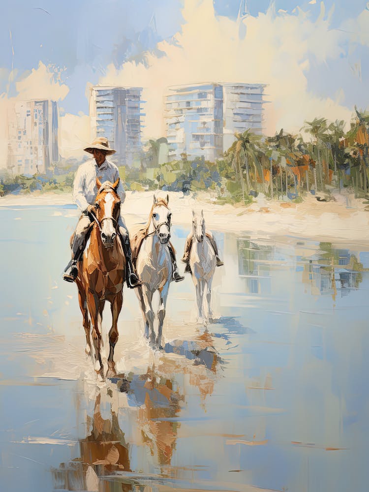 Horse Painting In Miami Beach Post Impressionism Style 11