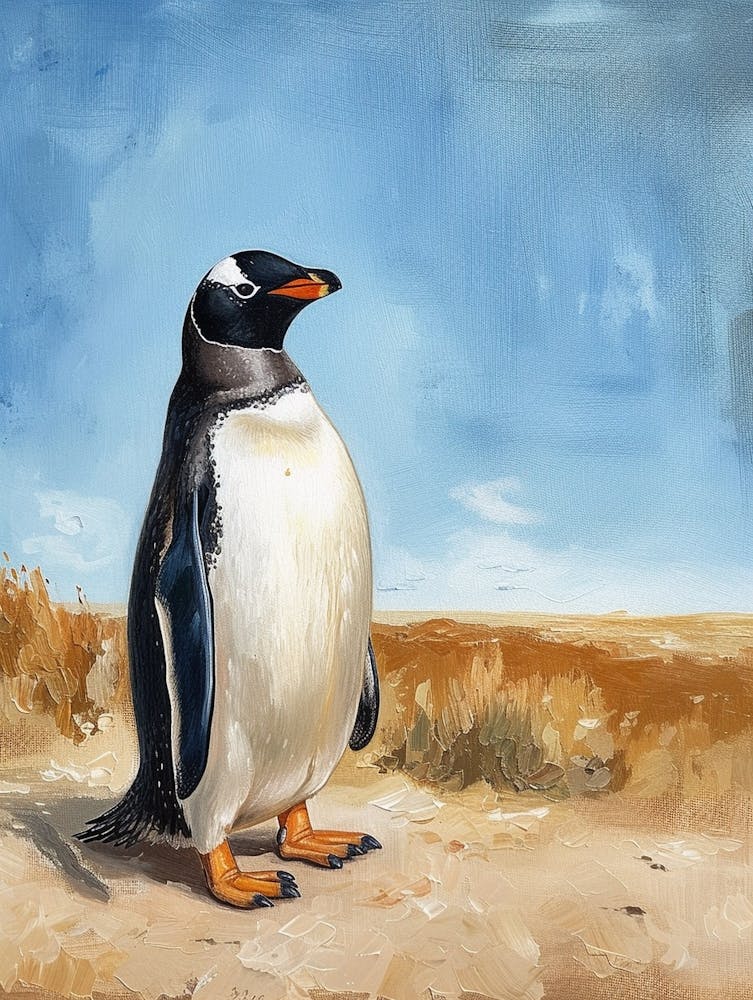 Adlie Penguin Salisbury Plain Oil Painting 3