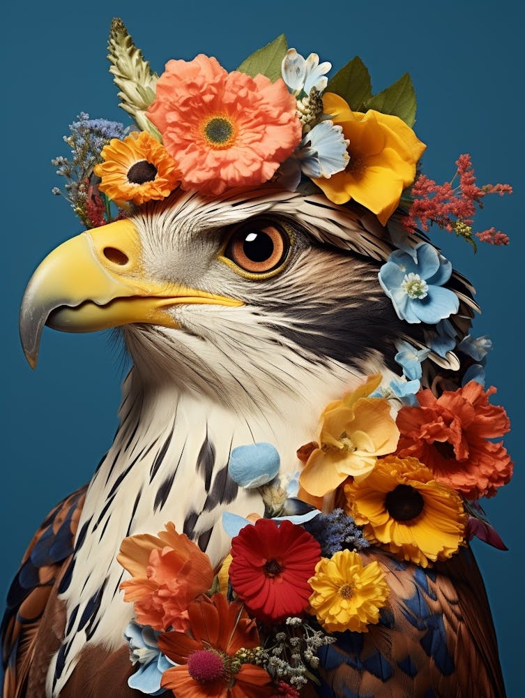 Bird With A Flower Crown Falcon 1