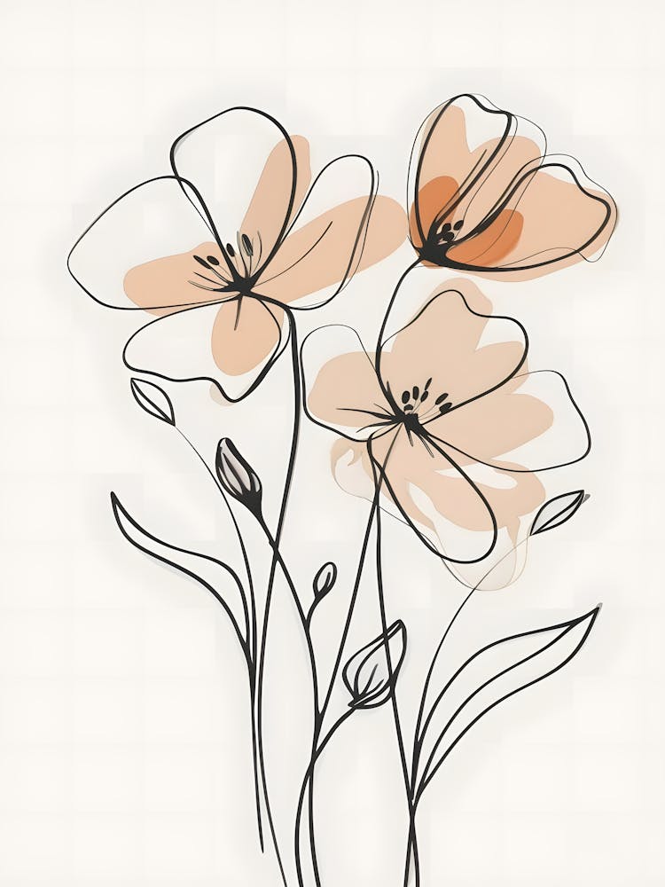 Minimalist Flower Line Art 1