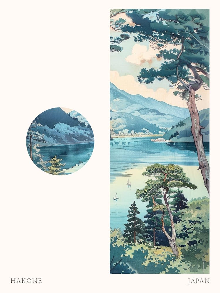 Hakone Japan 4 Cut Out Travel Poster