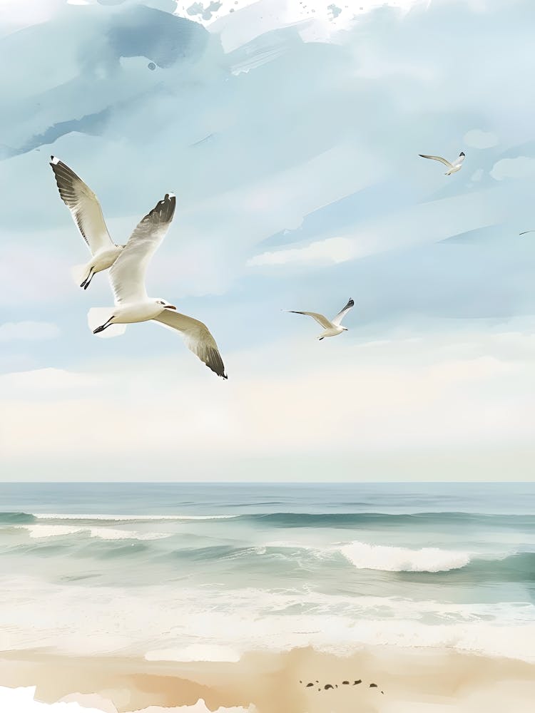 Seagulls On The Beach 1