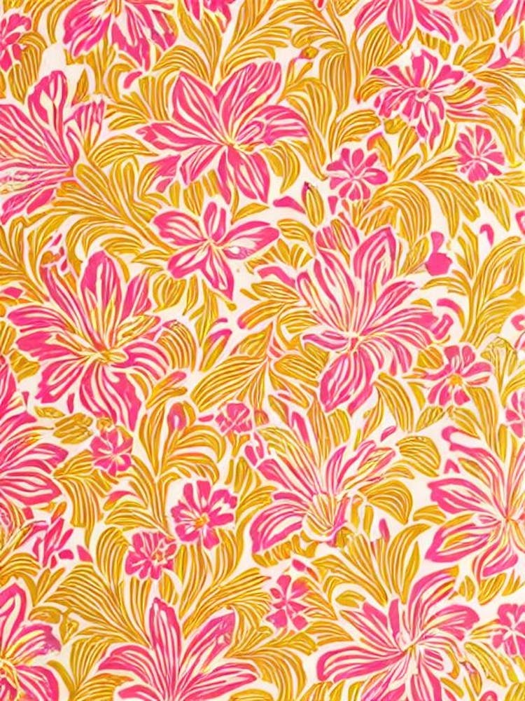 Inca Lily Floral Print Retro Pattern Flower