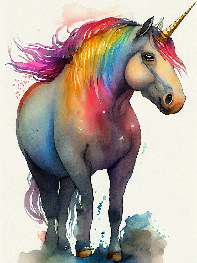 Unicorn Watercolor Painting