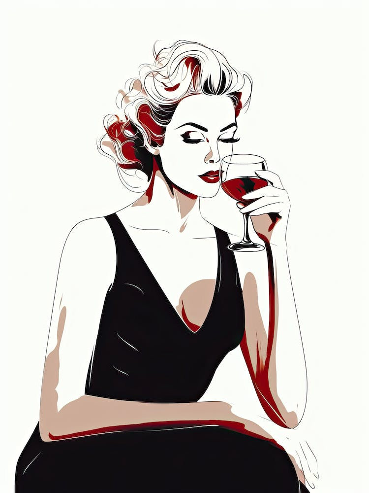 Lady Drinking Wine