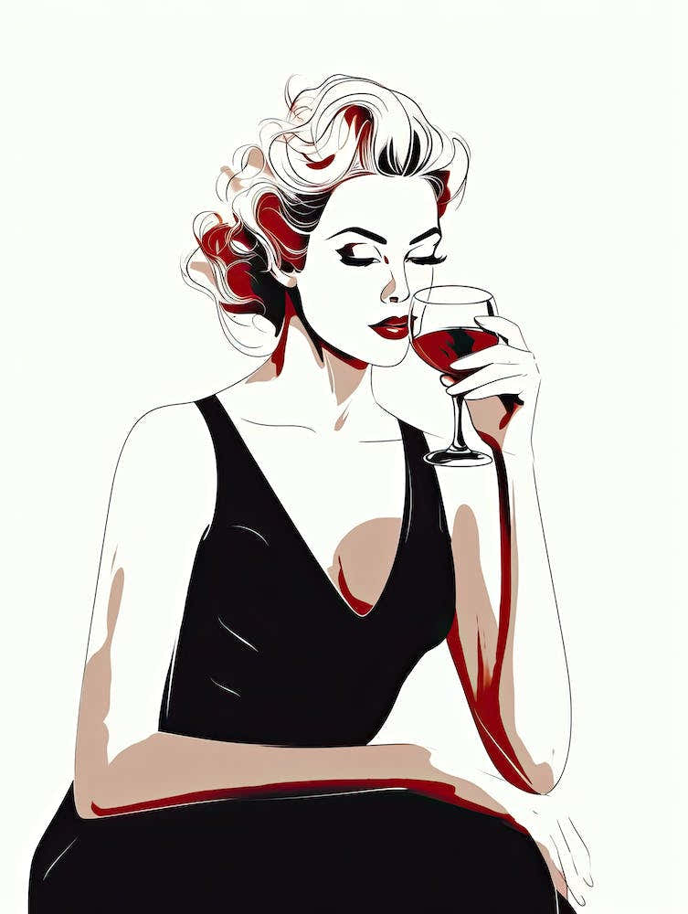 Lady Drinking Wine