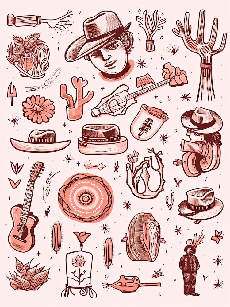 Cowboy Things Drawing 5