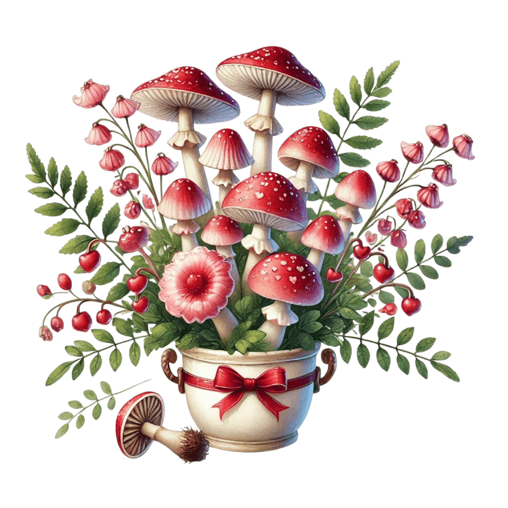Mushrooms In A Vase
