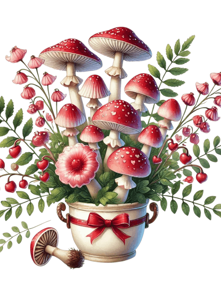 Mushrooms In A Vase