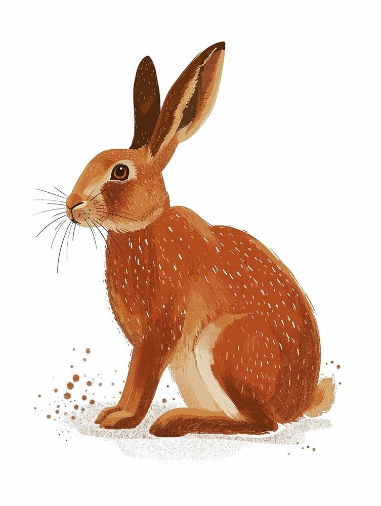 Lièvre Belge Illustration pour Chambre d'Enfant 1