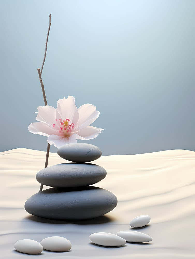 Zen Stone And Flower