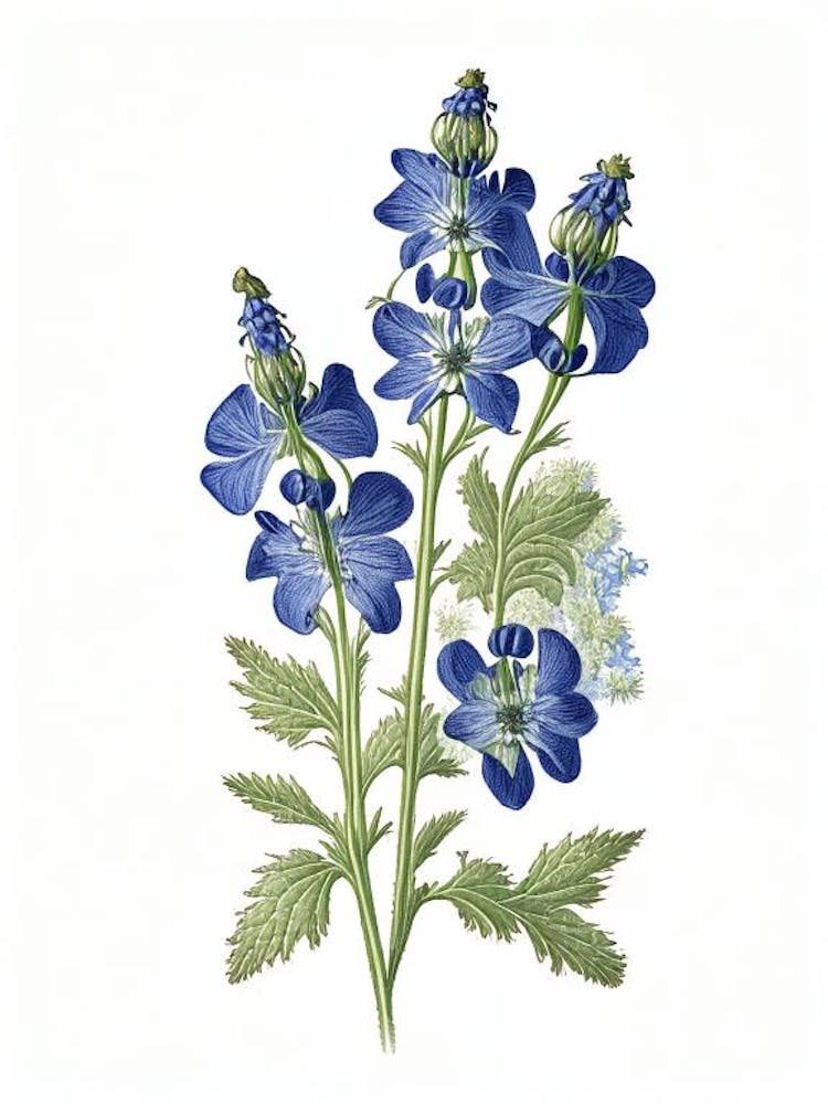 Speedwell Wildflower Vintage Botanical 2