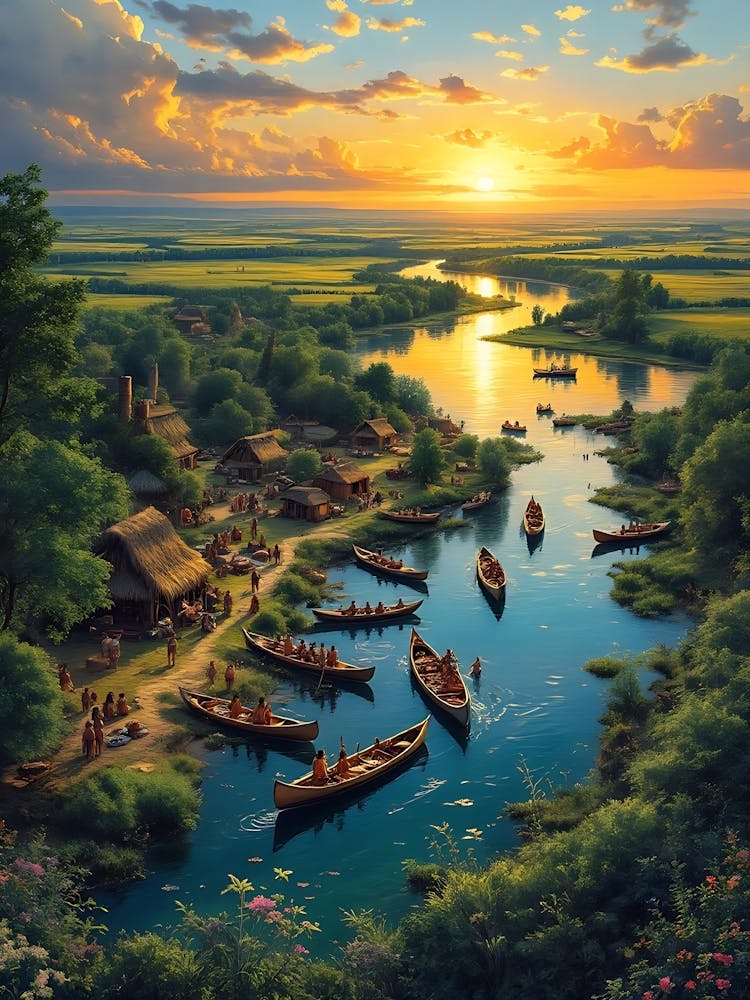 Sunset On The River
