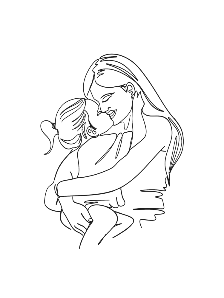 Mère étreignant son enfant Fête des Mères