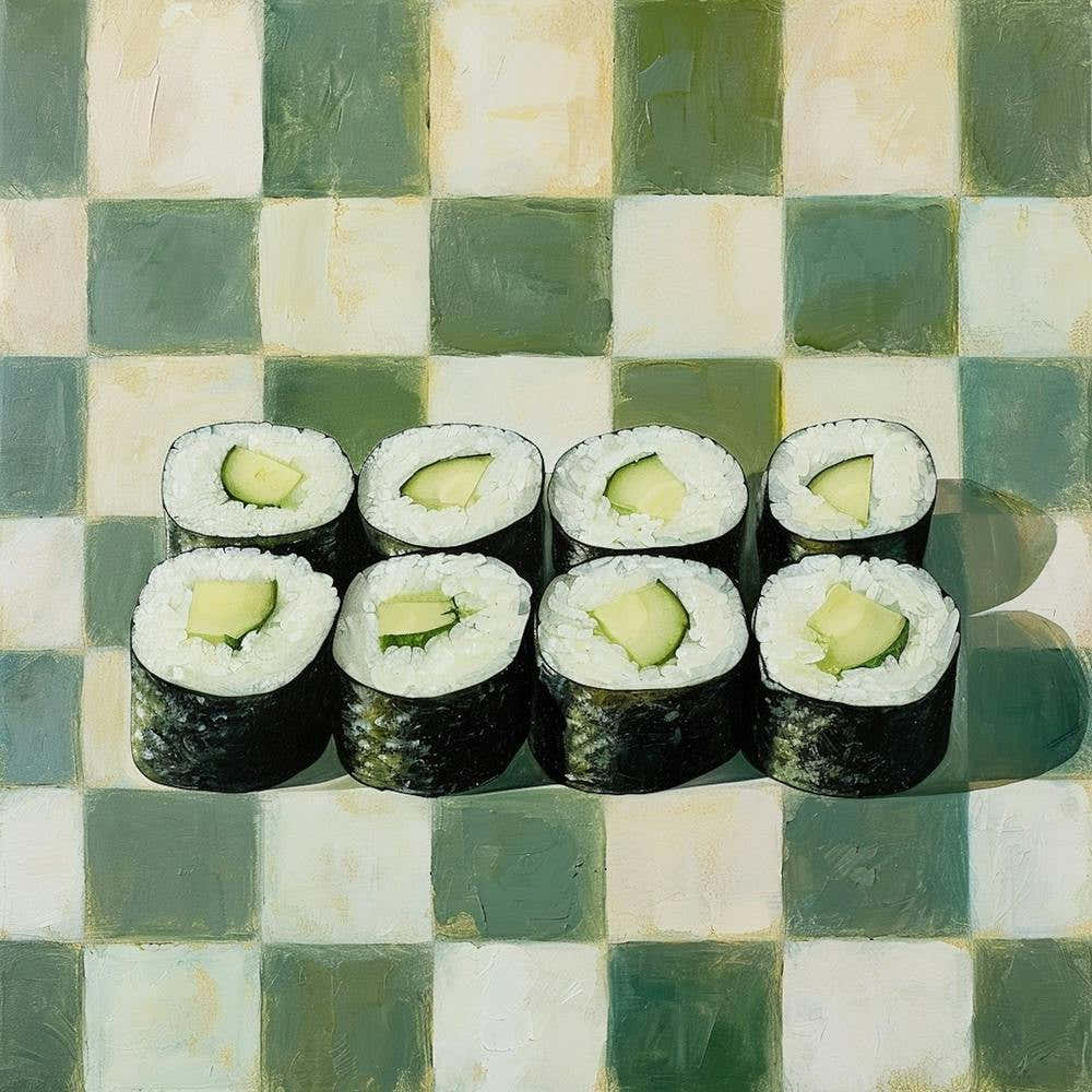 Cucumber Maki Sushi Pastel Checkerboard 2