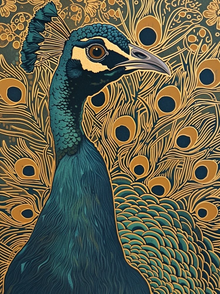 Blue Mustard Close Up Peacock