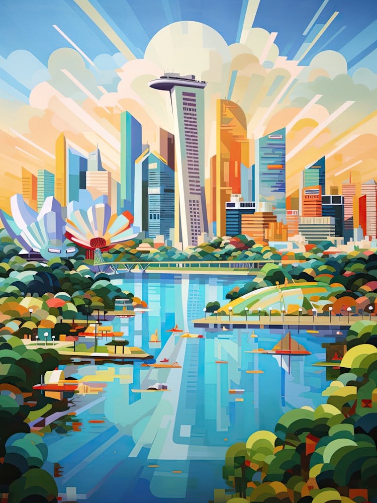 Singapore, Geometric Illustration 4