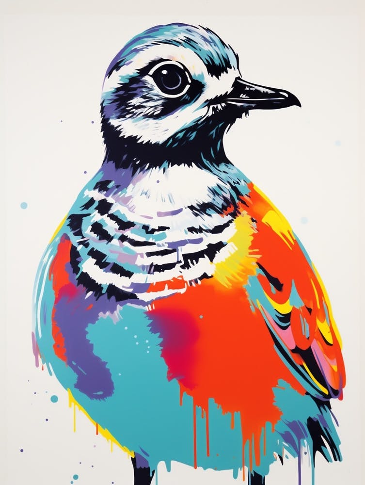 Andy Warhol Style Bird Grey Plover 1