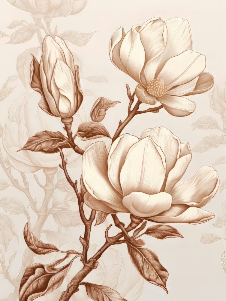 Beige Flowers 1