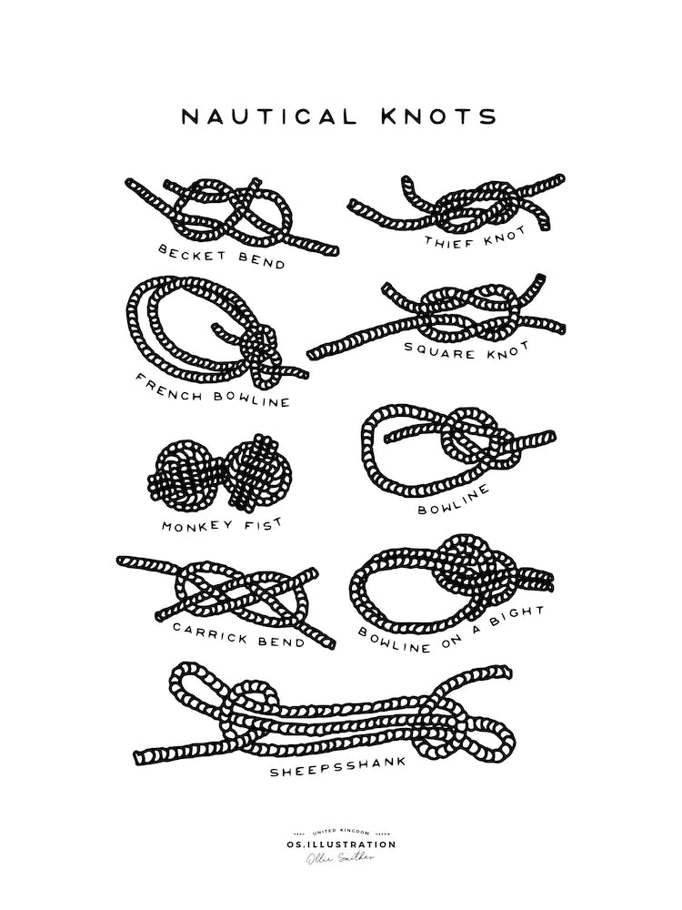 Nautical Knots Fineline Illustration