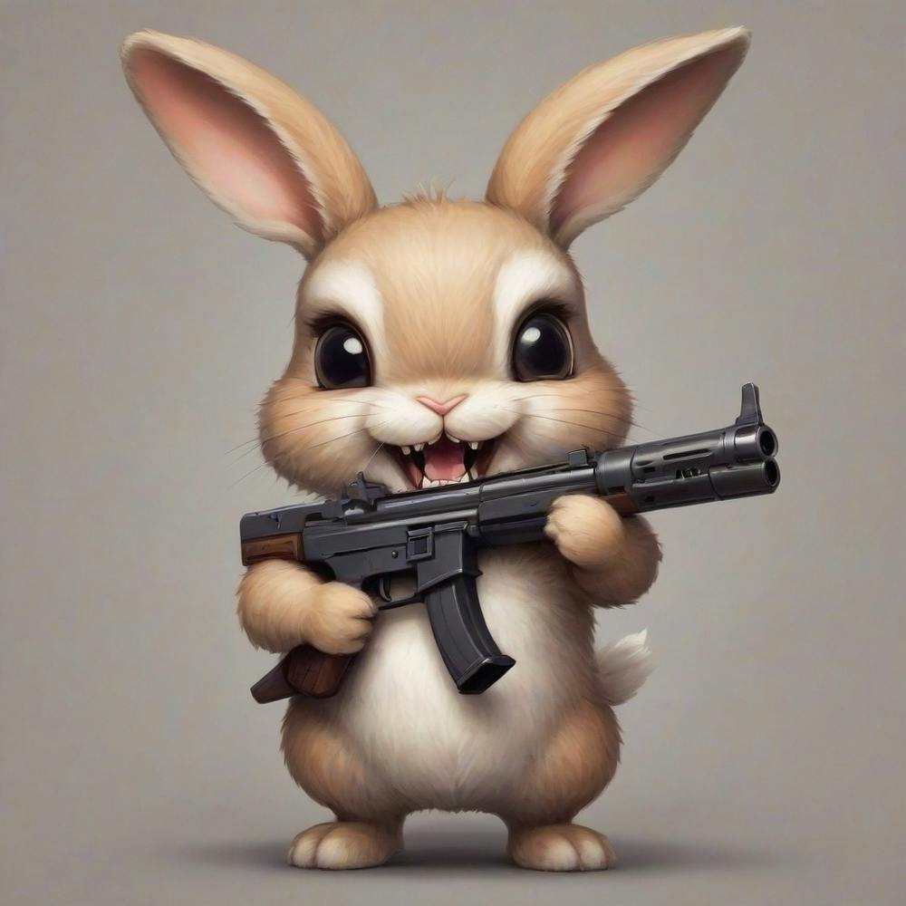Häschen mit Waffe