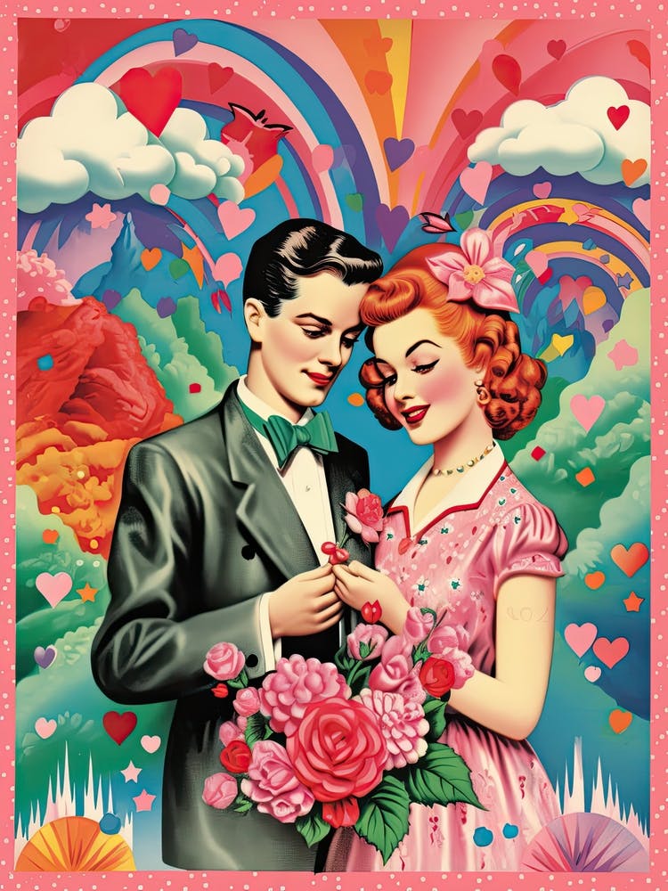 Valentines Day Vintage Couple Kitsch 2