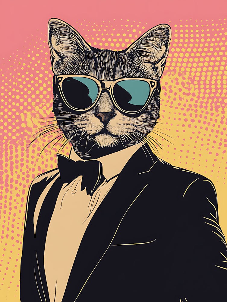 Super Cool Cat Illustration Pop 1